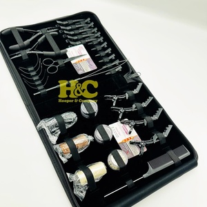 Kit d'outils pour extensions de cheveux noirs en acier inoxydable de qualité chirurgicale, professionnel, pour micro-perles et extensions à bandes adhésives, avec pinces - Product Image 5