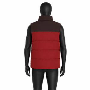 Custom Two Tone Puffer <b>Vest</b> Winter Warm Sleeveless Jacket Color Block Quilted Body Warmer Padded Gilet for Outdoor Casual Wear - Product Image 3