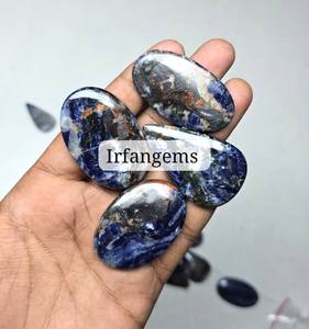 Sodalite 100% naturelle avec cristal d'hématite, prix de gros, lot de pierres pour la fabrication de bijoux faits à la main, cabochon 20-40mm, sodalite en vrac - Product Image 4