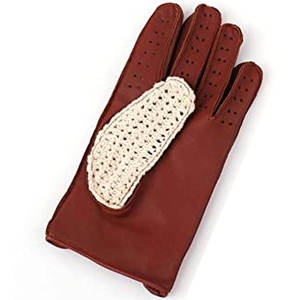 Gants de conduite en cuir au crochet à doigts ouverts avec sangle de poignet réglable pour l'été et les activités de plein air - Product Image 4