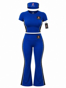 Conjunto deportivo elegante para mujer con leggings y diadema, de ajuste elástico, ideal para entrenamiento, yoga, running y uso relajado. - Product Image 1