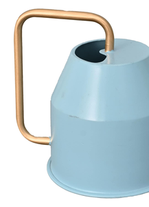 <b>Light</b> Blue Metal <b>Watering</b> <b>Can</b> with Gold Handle Modern Decorative Plant with Long Spout for Indoor Plants Garden Patio Home Use - Product Image 2