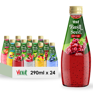 เครื่องดื่มเมล็ดโหระพาองุ่นแดง vinut 290มล. มีตัวอย่างสินค้าขายส่งขายส่งมีตราสินค้าส่วนตัว - Product Image 1