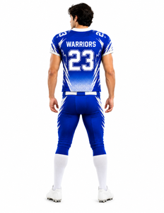 Uniforme de Fútbol Americano para Hombre Warriors, Conjunto de Jersey y Pantalones con Estampado por Sublimación Azul y Blanco, Número 23, Poliéster Transpirable - Product Image 4