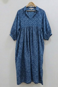 เดรสผ้าฝ้ายพิมพ์ลายบล็อกแฮนด์เมดสไตล์โบโฮสำหรับผู้หญิง ใส่สบาย ระบายอากาศได้ดี เหมาะสำหรับฤดูร้อน ผลิตในอินเดีย - Product Image 6