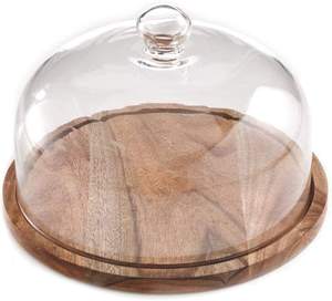Cúpula para tartas, soporte de madera para tartas, cloche de cristal con base de madera, expositor de tartas, soporte para postres, bandeja de exhibición para panadería, cubierta para repostería - Product Image 6