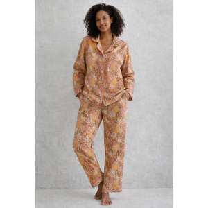 Ensemble de pyjama en coton imprimé à la main pour femmes, vêtements de nuit respirants pour un sommeil confortable - Product Image 1