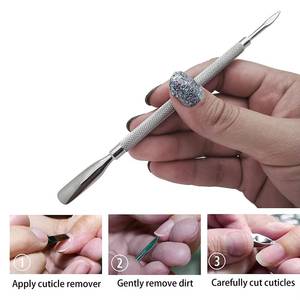 Empujador de Cutículas de Acero Inoxidable de Doble Punta para Manicura con Agarre Texturizado y Puntas Precisas - Product Image 5