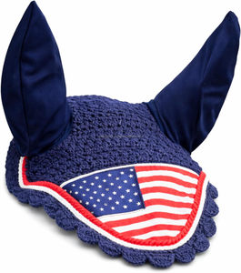 Horse wear Horse care Product Horse USA Flag Ear <b>Bonnet</b> with Rope Closure Washable Horse Fly <b>Bonnets</b> - Product Image 4