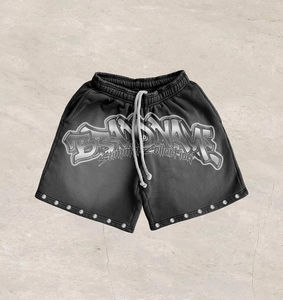 Conjunto de Dos Piezas de Camiseta y Pantalones Cortos Vintage Personalizados, Chándal con Estampado de Serigrafía y Lavado Ácido para Hombre - Product Image 3