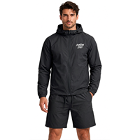 Ensemble court coupe-vent en nylon et polyester pour homme, poids lourd, streetwear automne, deux pièces, mode décontractée, vêtements à capuche avec logo personnalisé