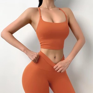 Long Sleeve <b>Ruched</b> High Waist Seamless Yoga Set Crew Neck Full Length Solid Color 3 Piece Set Spandex/Nylon Four-Way - Product Image 2