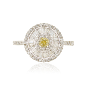 Anillo de Compromiso con Diamantes Naturales Brillantes, Diseño Exquisito, Hecho a Mano, Oro Blanco de 18K, Joyería Nueva - Product Image 1