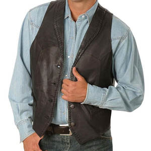 Chaleco de Cuero de Alta Calidad, 100% Cuero, Diseño Moderno, Precio Razonable, Transpirable, Ropa para Hombre, Chaleco de Cuero en Venta Online - Product Image 2