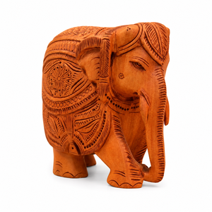 Handcrafted Wooden <b>Elephant</b> Statue | Intricately Carved Decorative <b>Elephant</b> Figurine | Traditional Wooden Home Office <b>Decor</b> - Product Image 1
