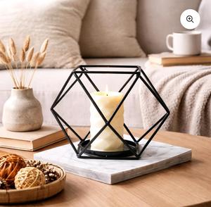 Portavelas Hexagonal de Metal Geométrico, Resistente al Calor, Decoración para el Hogar - Product Image 1