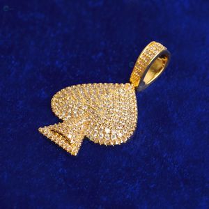 Colgante de Diamante Cultivado en Laboratorio Incoloro Estilo Rapero, Colgante Unisex con Diseño de As de Espadas, Colgante Hip Hop de Plata de Ley 925 - Product Image 5