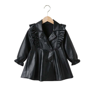 Veste coupe-vent en cuir PU rouge et noir pour bébé fille 2026 – Vêtements pour enfants, blousons pour filles, articles très demandés - Product Image 1