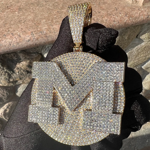 Custom Moissanite Silver Hip Hop Pendant Logo Necklace VVS Diamond Mossanite Letter Moissanite <b>Name</b> Pendant With Iced Out <b>Chain</b> - Product Image 2