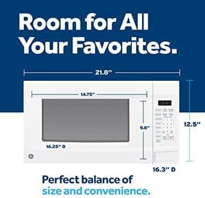 Horno microondas de 1.100 vatios, 7 configuraciones de cocción automáticas, elementos esenciales de cocina para la encimera, tecnología de bloqueo para niños, 1.4 Cu. Ft White - Product Image 3