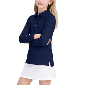 Camisas de Uniforme Escolar de Manga Larga para Niñas, 65% Poliéster, 35% Algodón, Camiseta Polo con Logotipo Personalizado para Estudiantes - Product Image 3