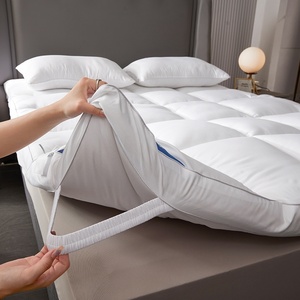 Protège-matelas matelassé blanc uni en microfibre lavable toutes saisons rafraîchissant 400TC 3-4 pouces d'épaisseur pour hôtel et usage domestique - Product Image 2