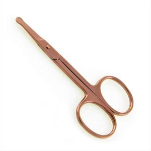 Ciseaux à cuticules dorés à lame droite avec manche noir, lame en acier inoxydable, trou rond, pour nail art adulte - Product Image 6