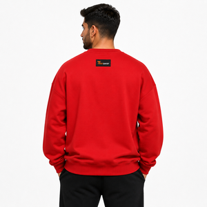<b>Mens</b> Minimalist Basic Oversized Sweatshirts soft cotton blend fleece Crew Neck <b>Long</b> <b>Sleeve</b> Pullover <b>Top</b> clean oversized - Product Image 4