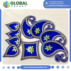 Decoración de Piso para Diwali con Diseño Floral Rangoli Pre-fabricado de Acrílico Reutilizable de Primera Calidad con Piedras, Certificado ISO - Product Image 3