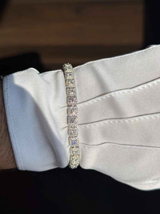 Pulsera de tenis de lujo con moissanita de corte esmeralda, plata 925, joyería brillante, regalo elegante para hombres y mujeres, uso diario y bodas - Product Image 4