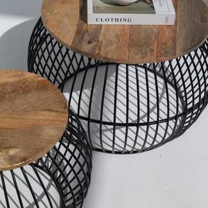 ชุดโต๊ะกาแฟไม้มะม่วงทรงกลม วานดานา เซโนวา โนวารา พร้อมฐานโลหะสำหรับตกแต่งสไตล์โมเดิร์น - Product Image 2