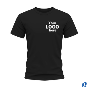 T-shirt en coton personnalisé pour homme, col roulé, manches courtes, uni, formel, coupe ample avec impression de logo sur le devant - Product Image 5