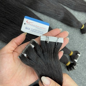 Real Best Product <b>Tape</b> In Hair Extensions Raw Hair Bundle 100% Vietnamese Human Hair Thick Full Ends Best Quality - Product Image 2