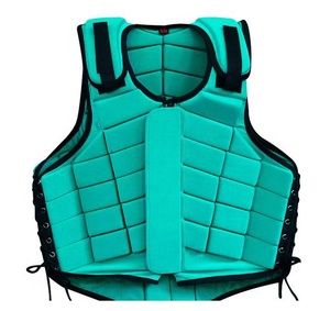 <b>Red</b> Equestrian Riding Vest Unisex Neoprene Safety Protector Sleeveless Drawstring Closure Breathable Solid Design - Product Image 3