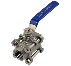 Válvula de Bola de Tres Piezas con Acabado Roscado, Estándar DIN SS316, Pasaje Completo, Clase 150, Control de Flujo Industrial - Product Image 3