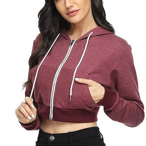 Nueva Colección de Ropa Femenina de Diseño Moderno y Calidad Premium, Transpirable, Tallas Grandes, Sudaderas con Capucha y Cierre, Sudaderas Cortas - Product Image 2
