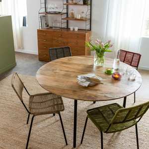 Mesa de comedor redonda de madera de mango Vandana Nimbus Zentrix - Product Image 1