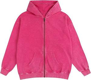 Sweat à capuche zippé 100 % coton délavé pour homme, impression sérigraphique personnalisée, style vintage streetwear, vente en gros OEM - Product Image 1