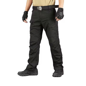 Pantalon cargo tactique coupe slim en tissu extensible de haute qualité, coton et polyester, plusieurs poches. - Product Image 1