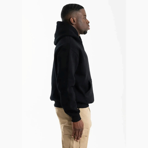 Sudadera con Capucha Oversize para Hombre, Color Rosa Sólido, Algodón French Terry, Estilo Casual para Otoño, con Bolsillo, Corte Regular, Venta al Por Mayor - Product Image 2