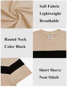 <b>Men's</b> Color Block Short Sleeve <b>T</b>-<b>Shirt</b> | Casual Crew Neck Horizontal <b>Stripe</b> Tee | Basic Summer Pullover <b>Shirt</b> - Product Image 3