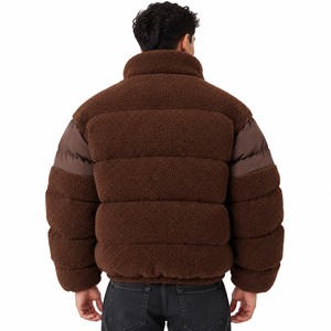 Men's Brown <b>Sherpa</b> <b>Fleece</b> Jacket Wholesale Warm Winter Zip Up Casual Outdoor fashionwear Jacket best manufacture in sialkot - Product Image 2