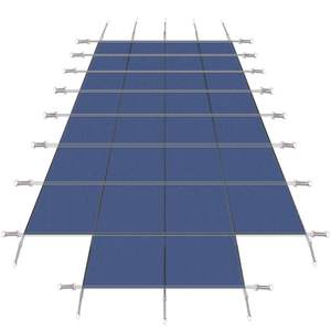 Cubierta de seguridad para piscina de malla azul de gran permeabilidad a la lluvia para piscinas de invierno enterradas rectangulares de 18x36 pies, escalón de extremo central de 4x8 pies - Product Image 2