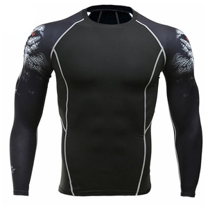 Latest Design Overall Printed Compression Shirts Adult Size Anti Wicking Solid Color Full Sleeve Athletic Top - Product Image 1