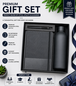 Juego de Regalo de Botella de Agua de Acero Inoxidable Premium, Cuaderno A5, Bolígrafo Metálico, Caja de Regalo Empresarial con Aislamiento al Vacío - Product Image 5