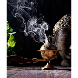 Brûleur d'encens en laiton, dernier modèle, spirituel, religieux, écologique, décoration traditionnelle pour la maison, pour la méditation et la prière - Product Image 3