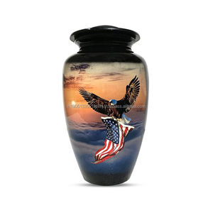 Venta al por mayor personalizada Cruz impresa aluminio cremación urnas grandes adultos mascotas y cenizas suministros funerarios - Product Image 6