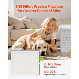 Filtro di Ricambio Compatto e Leggero H13 per Purificatore d'Aria, Pre-Filtro Robusto in PET 3-in-1 Facile da Pulire per RV con Alimentazione Elettrica - Product Image 6