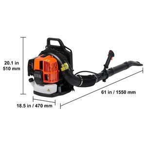 Soffiatore a Zaino a Benzina 62CC 2 Tempi, 1110CFM di Volume d'Aria, Senza Fili, Grado Industriale, Personalizzabile OEM, Alimentazione a Batteria - Product Image 5