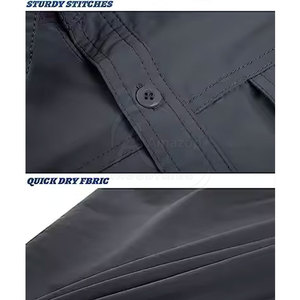 บริการ OEM เสื้อเชิ้ตยีนส์ออกแบบเองคุณภาพสูง เสื้อเชิ้ตทำงานผ้าถักเนื้อนุ่มติดกระดุมแบบปกปิด เสื้อเชิ้ตผ้าแฟลนเนลสำหรับผู้ชายสำหรับฤดูร้อน - Product Image 3